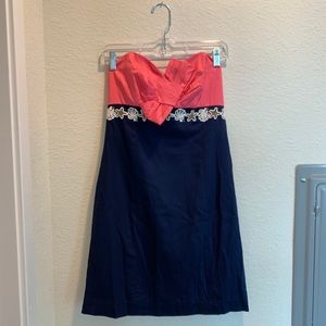 Lilly Pulitzer Navy and Pink beach shift dress